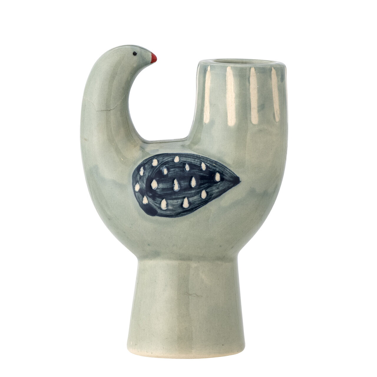 Suport pentru lumanari, Bloomingville, Trudy, 9x6x12.5 cm, ceramica, albastru - imagine 5